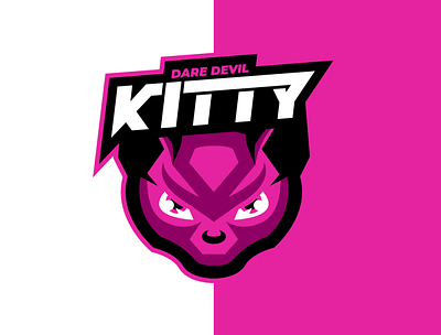 Dare Devil Kitty adobe ilustrator branding clean design esports esportslogo logo simple streamer twitch typography vector