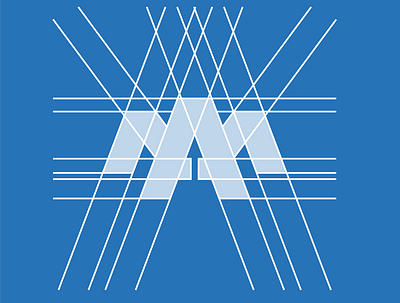 A+M logo grid adobe ilustrator branding clean design flat icon logo monogram typography vector