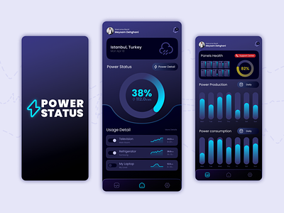 Power Status (Solar Energy App.) design ui ux