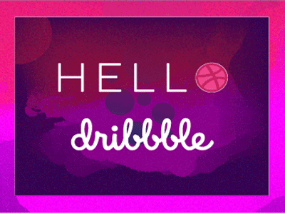 Hello Dribbble colour debut first shot gradients outer space pink purple