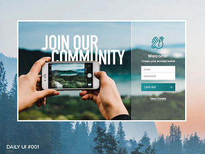 Daily Ui #001 001 dailyui login sign up ui welcome