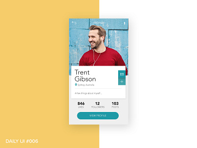 Daily Ui #006 006 account app dailyui design mobile profile ui user