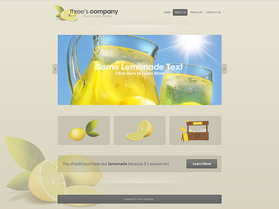 Three's Company Lemonade minimal modern responsive web design