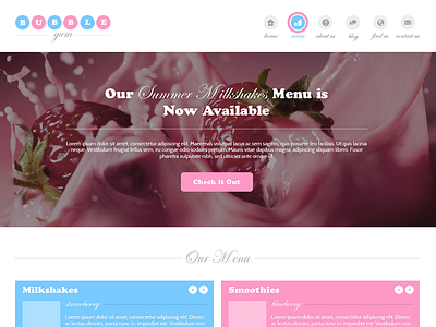 Bubblegum flat html template milkshake minimal modern responsive template web design website