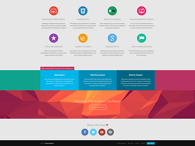 One Nexus elegant flat framework icons modern responsive web design website