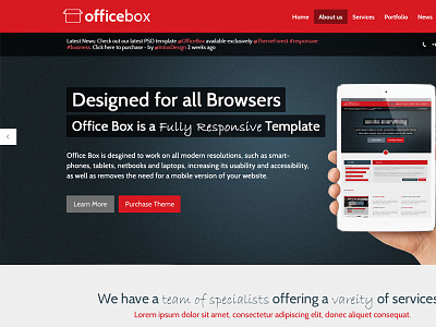 Office Box elegant flat modern technology template theme web design website