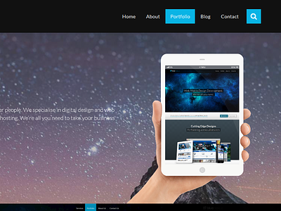 New Portfolio Page blue flat ipad parallax portfolio space web design website