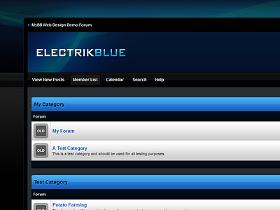 Electrick Blue forum forum design forum skins forum themes forums mybb