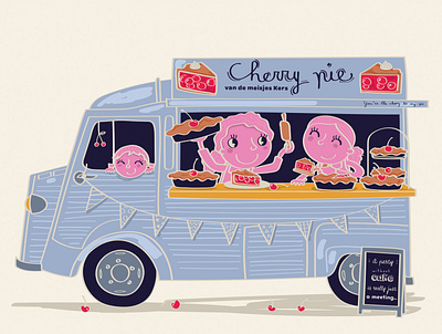 MARCH - cherry-pie truck calendar caracter caracter design cherry cherry pie foodtruck hand drawn illustration illustrator