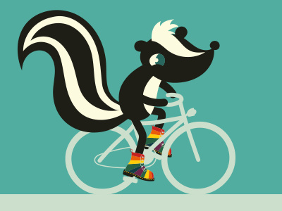 Colorfull bike boy skunk