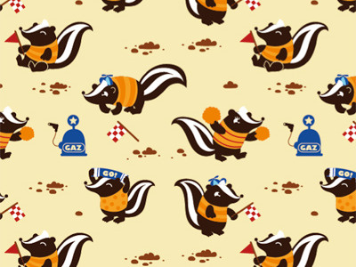 Skunk the race! fabric race skunks spoonflower