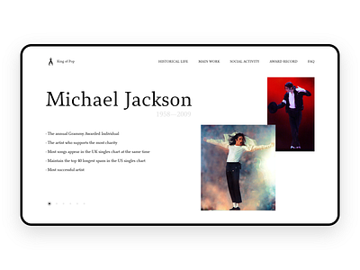 King of Pop web design website