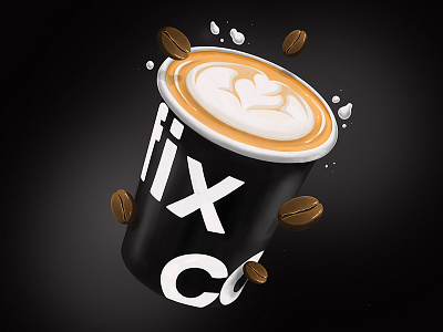 Cappuccino drawing cofix drawing food key visuals illustration ipad procreate shadows
