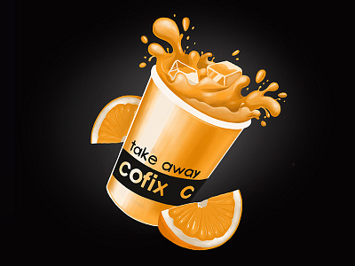 orange juice cofix drawing food illustration ipad key visuals procreate shadows