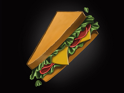 Sandwich cofix drawing food illustration ipad key visuals procreate shadows