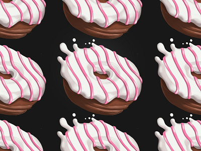 donut pattern cofix digital donut drawing food illustration ipad procreate