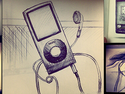 20 min subway sketch apple illustration ipod pen sketch subway