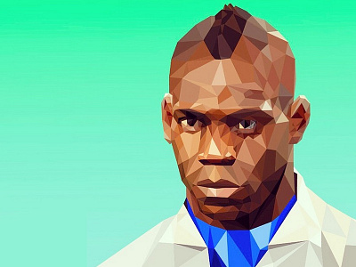 Mario Balotelli polygon illustration