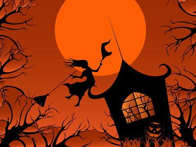 Halloween witch halloween illustration illustration art illustration design oak pumpkin witch