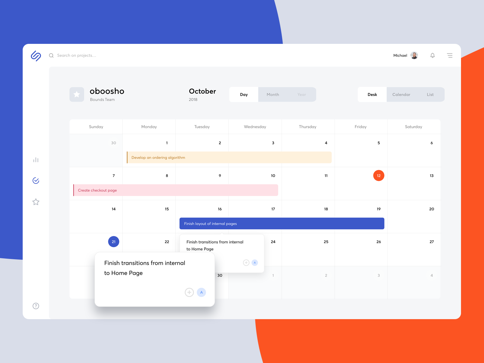 Calendar design by Bounds on Dribbble