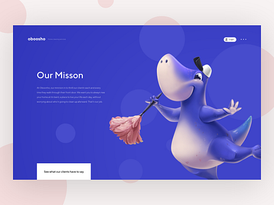 Our mission blue bounds cleaning creative cute design illustration ui ux web website white
