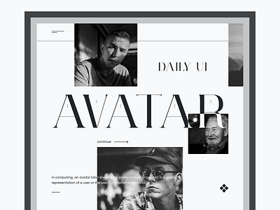 daily UI 088 "Avatar" avatar awesome black brutalism daily ui design great nice photo style ui web white wonderful