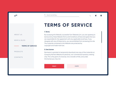 daily UI 089 "Terms of service"