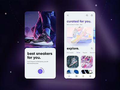 daily UI 091 "Curated For You" 091 appdesign creative dailyui design designer designinspiration dribbble graphicdesign illustration inspiration interface mobile sneakers store ui uitrends userinterface ux webdesign