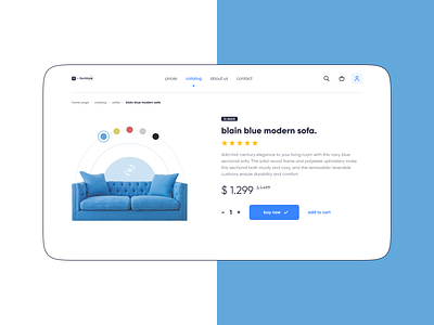 daily UI 096 "Currently In-Stock" 096 awesome best blue card product currently in stock daily ui design desktop e commerce inspiration nice online sofa store ui web webdesign website wonderful