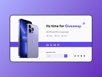 daily UI 097 "Giveaway" 097 amazing apple awesome best color daily ui design desktop giveaway inspiration iphone minimalism nice phone purple timer ui web wonderful