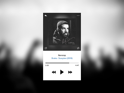 #daily UI #009 "Music Player" 009 daily ui design drake hip hop mobile music player rap uiux web