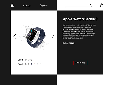 #daily UI #012 "E-Commerce Shop" apple black daily dailyui item ui uiux watch web design white