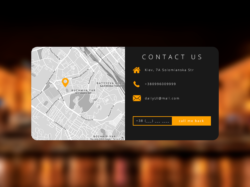 #daily UI #028 "Contact Us" By Yurii Saltykov On Dribbble