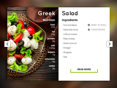 daily UI 040 "Recipe" 040 amazing awesome beautiful daily daily ui dailyui design great greek nice photo recipe salad ui uiux ux web webdesign wonderful