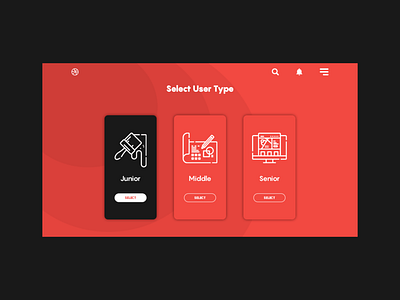 daily UI 064 "Select User Type" 064 amazing app awesome beautiful daily daily ui dailyui design great icon logo menu nice select user type super ui web webdesign wonderful