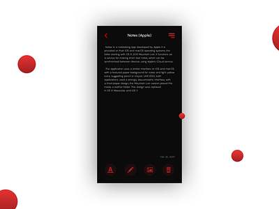 daily UI 065 "Notes Widget" 065 amazing app awesome beautiful best color daily ui design great mobile nice note notes notes widget red and black super ui web wonderful