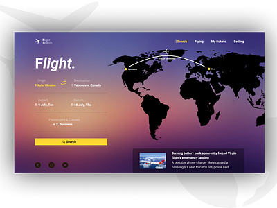 daily UI 068 "Flight Search" 068 amazing awesome beautiful color daily daily ui dailyui design flight flight search great menu nice search super ui web webdesign wonderful