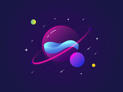 galaxy design icon illustration illustrator logo vector