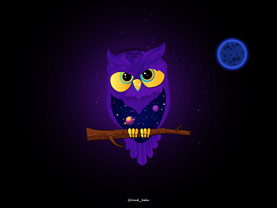 Galactic Owl design illustration illustrator mascot design mascot logo vector