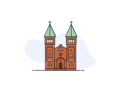 SCT. PAULS church illustration line vector