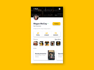 Daily UI #006 - Profile beer daliyui interface profile ui untapped user user interface