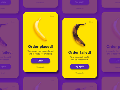 Daily UI #011 - Flash Messages banana dailyui error fail flash fruit messages payment