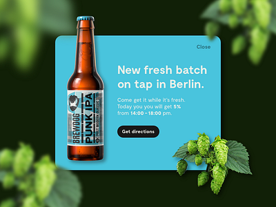 Daily UI #016 - Pop-up attention beer berlin brewery hops interface pop pop up popup ui up user