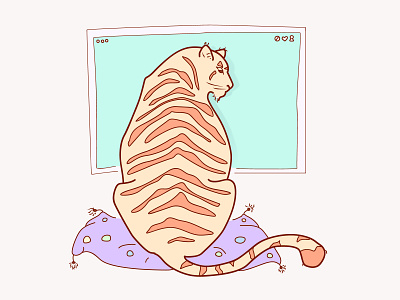 Big Wild Tiger animal cartoon cat character drawing flat design illustration safari series tiger vector wild animal wild cat
