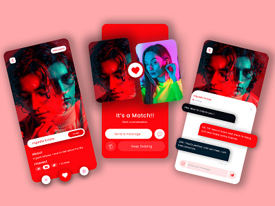 Dating App UI Design app design dating dating app dating app design graphic design match making app sign in page design sign up page design ui design