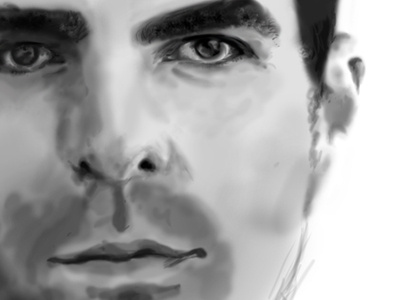 Zachary Quinto digital illustration portrait sketch