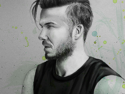 Beckham digital drawing illustration photoshop portrait