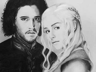 Ice & Dragons drawing gameofthrones illustration portrait