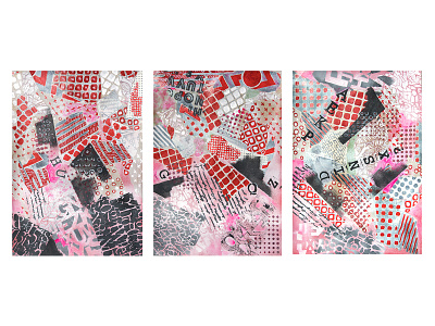 Dots and Letters abstract collage dots letters painting paper typography