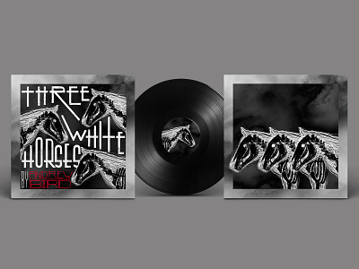 Three White Horses (Single Cover for Andrew Bird) album cover andrew bird cover art design graphic design illustration music print vinyl wrap